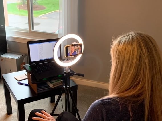 Lauren McGowan films her informational video